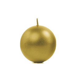 Kulatá svíčka zlatá perleť  6 cm